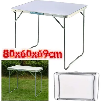 Image de Table de camping multifonctionnelle - Table pliante - Aluminium - 80 x 60 x 69 cm