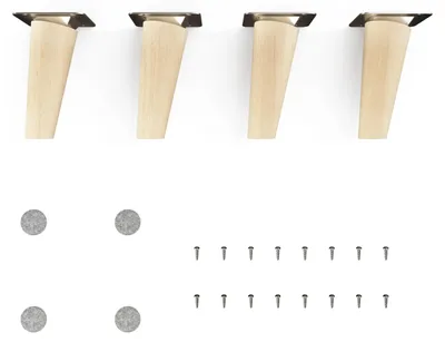 Produktbild von 4x sossai Holzfüße rund - schräge Ausführung 10cm Buche Naturbelassen
