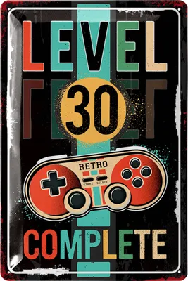Produktbild von Blechschild 30 Schild Geburtstag - LEVEL 30 COMPLETE - Deko 30 Geburtstag Mann, 30 Geburtstag Deko für Gamer, lustiges Geburtstagsschild 30