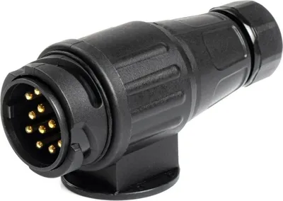 Produktbild von 13-poliger Anhängerstecker, wasserdicht, für Wohnwagen, Serie 03220, Schwarz
