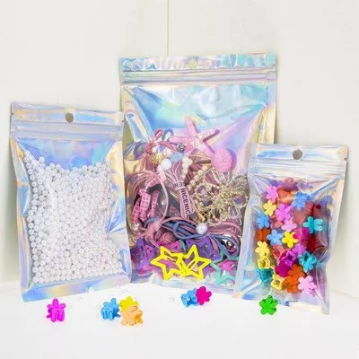 Obrázek produktu pro Holografické mylarové sáčky 20 x 30 cm, duhová hliníková fólie, mylarové sáčky, na potraviny, šperky, cukrovinky