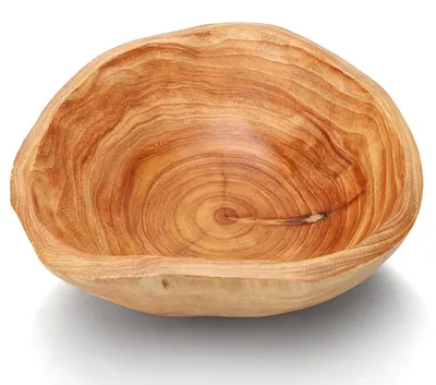 Holz-Fruitschale, handgefertigt, unregelmäßig, 25–29 cm