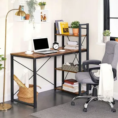 Produktbild von Rebiko Eleganter Schreibtisch im Industriestil Bürotisch, Moderner Schreibtisch Funktioneller