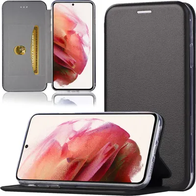 Produktbild von Handy Schutz Hülle für Samsung Galaxy S21 Plus Handytasche mit Magnetdeckel Kartenfach und Standfunktion Klapphülle Schwarz