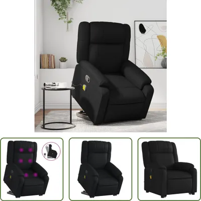 Produktbild von The Living Store Massagesessel mit Aufstehhilfe Schwarz Kunstleder