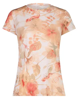 Immagine prodotto di Maglietta da donna CMP Outdoor con stampa floreale e funzione Dry, arancione 38