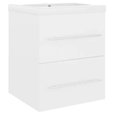 Obrázok produktu pre vidaXL Vanity Unit so zabudovaným umývadlom Biely drevený materiál