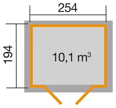 Produktbild von WEKA 323.2520.20400 Gartenhaus/Blockbohlenhaus Trend  mit Doppeltür ; Größe: 2 ; Farbgebung: Naturbelassen ; Wandstärke: 19 mm ; Maße (LxBxH): 254 cm x 194 cm x 221 cm ; Seitenwandhöhe: 185 cm