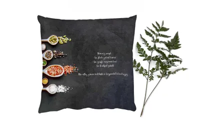 Produktbild von MuchoWow® Zierkissen Sofakissen Wohnzimmer Dekokissen 50x50 cm Zitate - Sprichwörter - Muttis Rezept - Küche - Komfort - Sofakissen