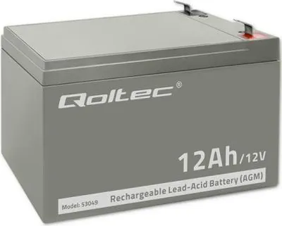 Image de Qoltec 53049 AGM Batterie | 12V | 12Ah