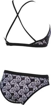 Produktbild von Arena Damen Bikini Zweiteiler Two Pieces Crazy Pop Skulls, Farbe:Schwarz, Größe:32, Artikel:-500 black-multi