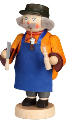 Räuchermann Spielzeugmacher, 18 cm, Holzfigur aus dem Erzgebirge