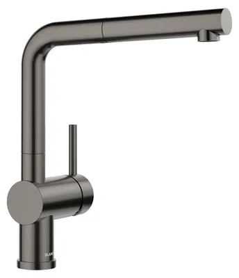 Produktbild von BLANCO LINUS-S Küchenarmatur Wasserhahn Hochdruck satin dark steel Schlauchbrause  - inkl.