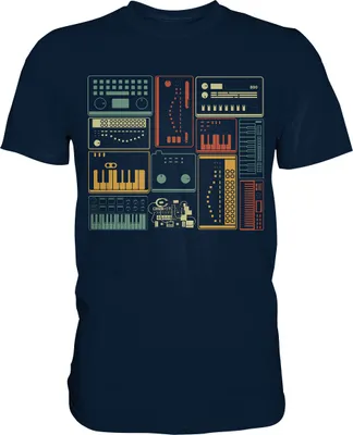 Produktbild von Analoger modularer Synthesizer Musiker Keyboard T-Shirt – Navy / L