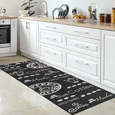 Immagine prodotto di Tappeto da cucina moderno in sisal a tessitura piatta in Coffee Mocha Espresso dimensioni - 80 x 300 cm
