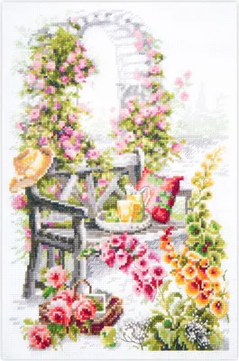 Produktbild von Kreuzstich-Set „Magic Needle“ von Zweigart, Edition „Jardin Retraite“, vorgezählt, zum Selbermachen, 18 x 28 cm