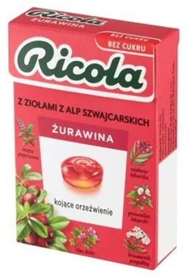 Obrázek produktu pro Ricola bylinné bonbóny bez cukru Cranberry 27,5 g