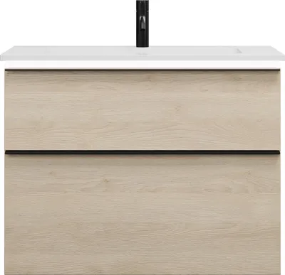 Produktbild von burgbad Eqio Mineralguss-Waschtisch inklusive Waschtischunterschrank mit LED-Beleuchtung, 820x490x638mm, SHCC082F3180C0001G0252