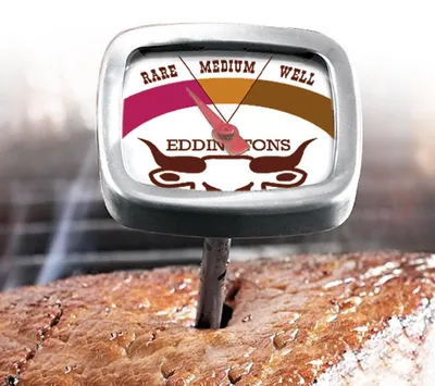 Steak-Thermometer aus Edelstahl, analog, silber, 1 Stück