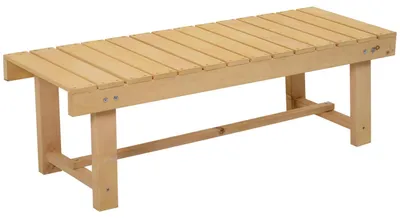 Obrázok produktu pre Záhradná Lavica 2-Miestna Lavica Z Masívneho Dreva, Rustikálny Záhradný Nábytok, Prírodný, 110X38X35Cm