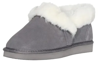 Produktbild von Harrys-Collection Damen Hausschuh Halbschuh Lammfell Boots, dunkelgrau, 40