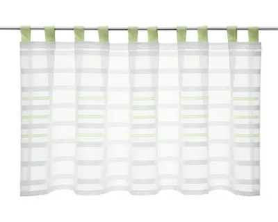 Produktbild von Scheibengardine Schlaufen Stripes grün 50x140 cm