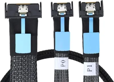 Produktbild von Kabel Chenyang PCI-E 5.0 MCIO 1→2 MCIO 4x 74-polig / 38-polig 0,5 m