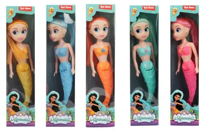 Produktbild von Toi-toys Meerjungfrauen-Meerjungfrauenpuppe mit biegbarem Schwanz, 18 cm
