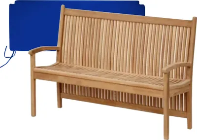 Produktbild von Gartenbank Pescara Teak Massivholz 120 cm Blau