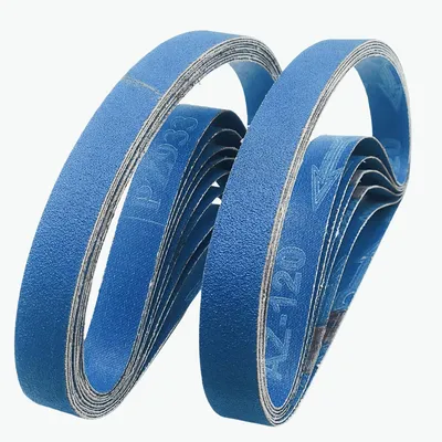 Produktbild von 20-teiliges Zirkonkorund-Schleifband, 20 x 520 mm. Für Bandschleifer, zum Polieren von Metall und Holz. Körnung 100.