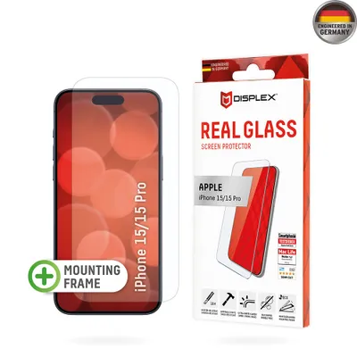 Obrázok produktu pre Displex 01840, Apple, iPhone 15/ iPhone 15 Pro, Suché aplikovanie, Odolné proti nárazu, Odolné proti poškriabaniu, Prachuodolný, Priehľadná, 1 kusov
