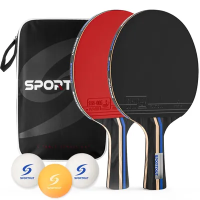 Obrázek produktu pro Pálky na stolní tenis, přenosná sada na stolní tenis, pálky na stolní tenis pro použití v interiéru i exteriéru