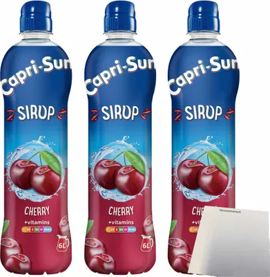 Produktbild von Capri Sun Sirup Kirsche + vitamins 3er Pack (3x600ml Flasche) + usy Block