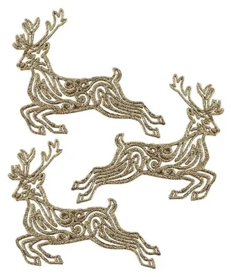Imagen del producto de Adornos navideños: 3 ciervos dorados