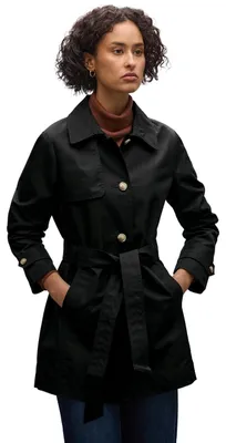 Immagine prodotto di Trench coat di media lunghezza, modello 10001, colore nero, taglia 38