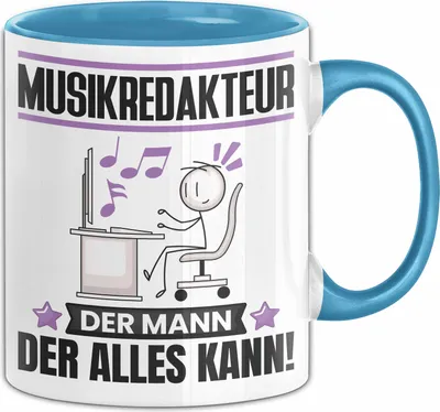 Produktbild von Musikredakteur Tasse Geschenk für Musikredakteur Der Mann Der Alles Kann Geschenkidee zum Geburtstag (Blau)