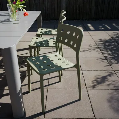 Produktbild von Gartenstuhl Grüner Kunststoff - 53x46x80cm - Serra - 4er Set