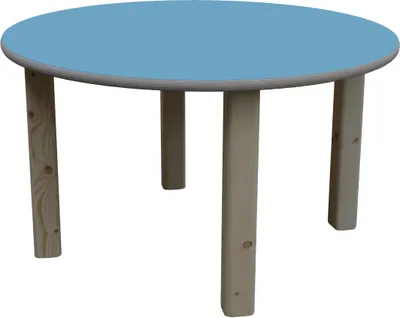 Produktbild von ELI Kindertisch - mit Bunter Tischplatte - Ø 80cm - Hellblau