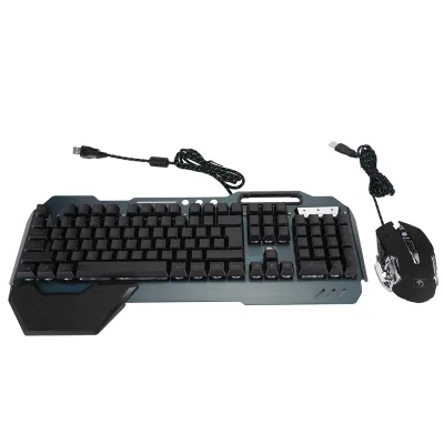 Image de Ensemble clavier et souris USB mécaniques filaires pour les cybercafés