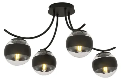 Produktbild von Emibig Lighting Deckenleuchte Lampe Boston Schwarz Klar 4flg Beleuchtung