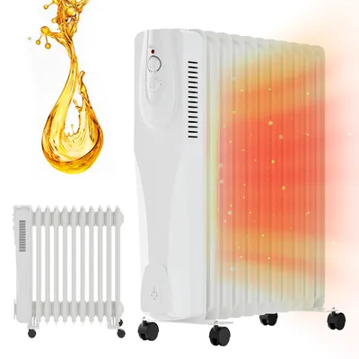 Obrázok produktu pre EXTRALINK Olejový radiátor 2500 W NY-25W1 elektrické kúrenie 11 rebier mobilný elektrický radiátor s termostatom