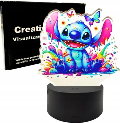 Immagine prodotto di Lampada da comodino Lilo & Stitch 3D LED per bambini + telecomando