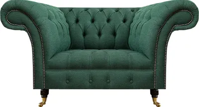 Produktbild von Wohnzimmer Sessel Luxus Polstermöbel Grün Polstersitz Chesterfield