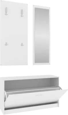 Produktbild von 3-tlg. Flurmöbel-Set Weiß Holzwerkstoff