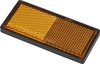 Produktbild von Reflektor bernsteinfarben 85x39mm selbstklebend mit Grundplatte