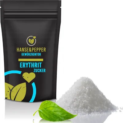 Produktbild von 1kg Erythrit Zuckeraustauschstoff im wiederverschließbarem Aroma-Beutel - Plus Serie
