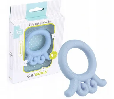 Zdjęcie produktu dla Gryzak silikonowy GiliGums Baby Octopus Teether, 3m+, jasnoniebieski, 1 szt
