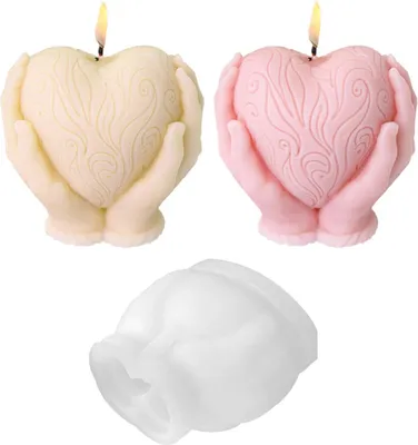 Produktbild von Silikonform Herz Kerzenform 3D Gie?form Fš¹r Hochzeit DIY Handwerk