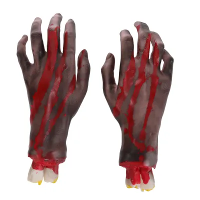 Produktbild von Gefälschte abgetrennte Hände,Halloween Requisiten Hand,Gefälschte blutige Hand,Gefälschte menschliche Hände,Horror Körperteile,Halloween Requisiten Dekoration
