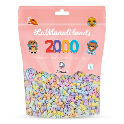 Zdjęcie produktu dla Koraliki do Prasowania – Pastelowe, 2000 Szt. Midi 5mm, Kompatybilne, La Manuli